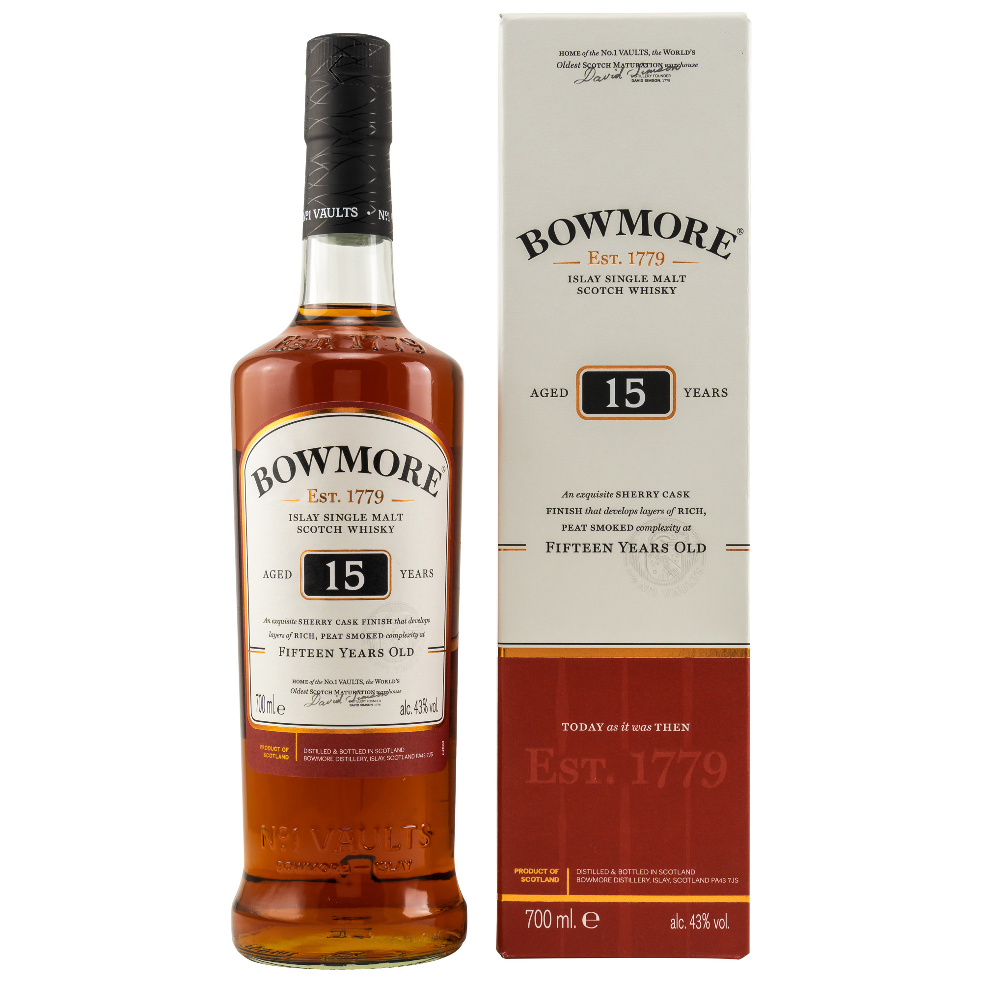 Bowmore 15 years Islay | Single Malt Whisky 0,7l