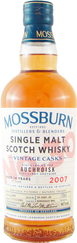 Mossburn Auchroisk Distillery | Vintage 2007 Cask 30 | Single Speyside Malt Whisky | 46% 0,70l