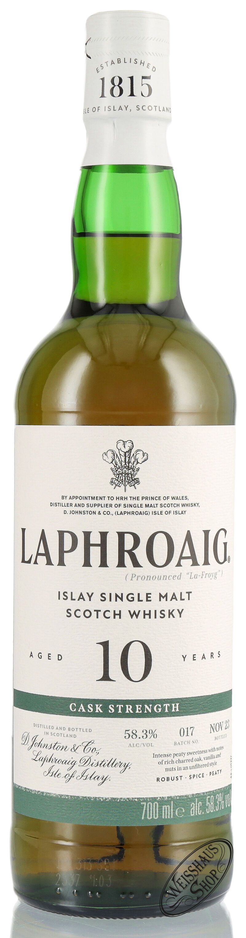 Laphroaig 10 Years Cask | Strength Batch 16 2023 | Islay Malt Whisky 58,5% 0,70l
