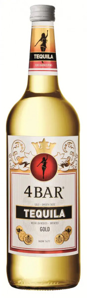 4 Bar Tequila Gold 38% 1,0l!