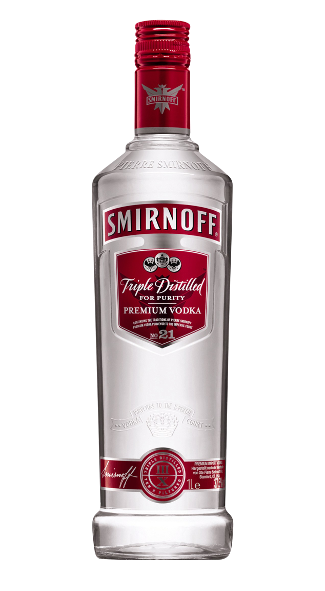 Smirnoff Vodka Red Label 37,5% 12 Fl. a 0,05l!
